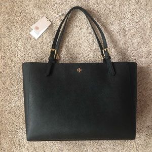 Tory Burch Emerson Tote- Large, Black